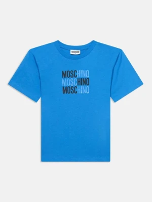 T-shirt z nadrukiem MOSCHINO niebieski
