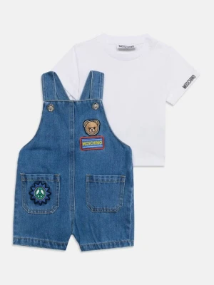 T-shirt z nadrukiem MOSCHINO niebieski