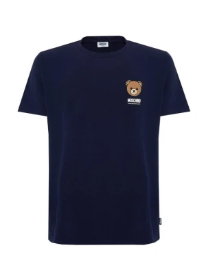 T-shirt z nadrukiem MOSCHINO niebieski