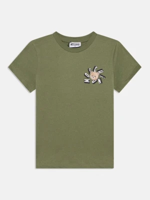 T-shirt z nadrukiem MOSCHINO oliwkowy
