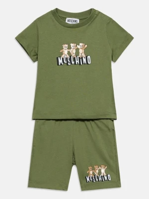 T-shirt z nadrukiem MOSCHINO oliwkowy