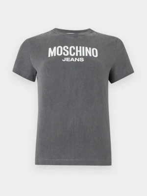 T-shirt z nadrukiem MOSCHINO szary