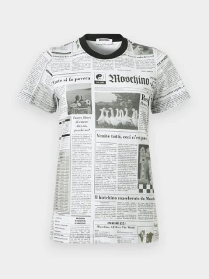 T-shirt z nadrukiem MOSCHINO szary