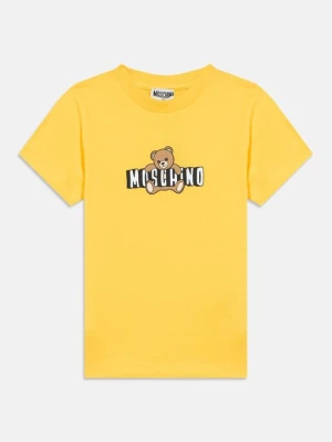 T-shirt z nadrukiem MOSCHINO żółty