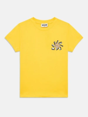 T-shirt z nadrukiem MOSCHINO żółty