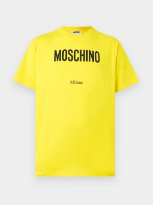 T-shirt z nadrukiem MOSCHINO żółty