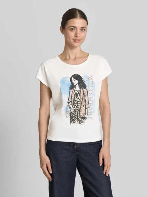 T-shirt z nadrukiem motywu Christian Berg Złamany biały