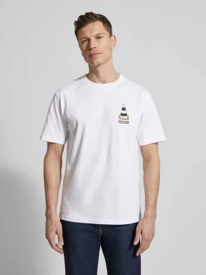 T-shirt z nadrukiem motywu i logo z tyłu Wood Wood