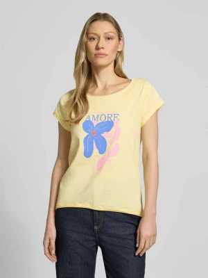 T-shirt z nadrukiem motywu i podwiniętym brzegiem Christian Berg Woman