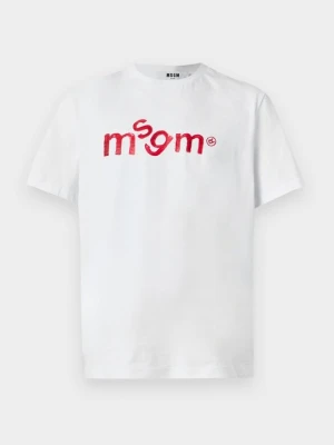 T-shirt z nadrukiem MSGM biały