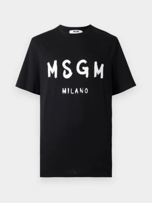 T-shirt z nadrukiem MSGM czarny