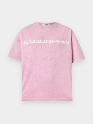 T-shirt z nadrukiem MSGM jasnoróżowy