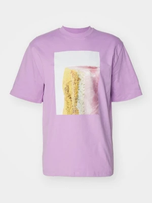 T-shirt z nadrukiem MSGM liliowy