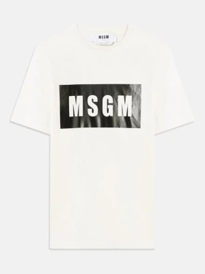 T-shirt z nadrukiem MSGM mleczny