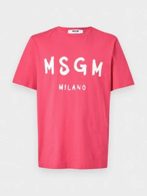 T-shirt z nadrukiem MSGM różowy