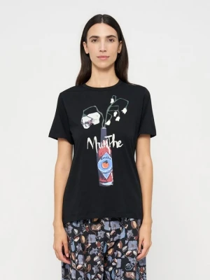 T-shirt z nadrukiem MUNTHE czarny