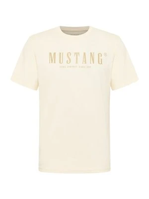 T-shirt z nadrukiem Mustang mleczny