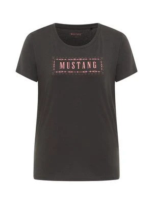 T-shirt z nadrukiem Mustang czarny