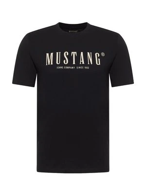 T-shirt z nadrukiem Mustang czarny