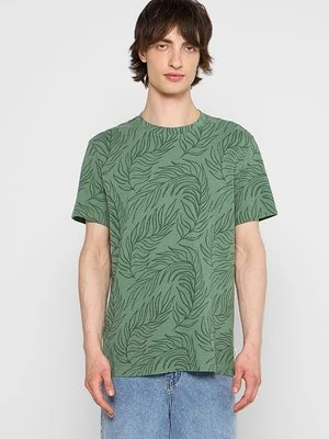 T-shirt z nadrukiem Mustang zielony