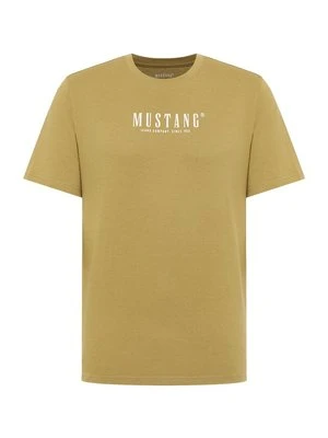 T-shirt z nadrukiem Mustang zielony