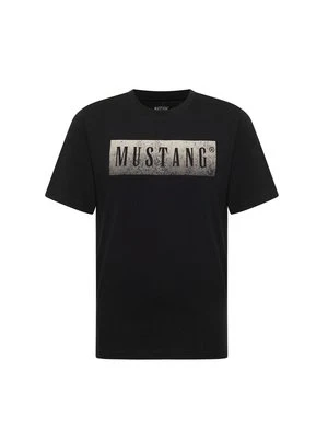 T-shirt z nadrukiem Mustang czarny