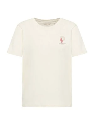 T-shirt z nadrukiem Mustang mleczny