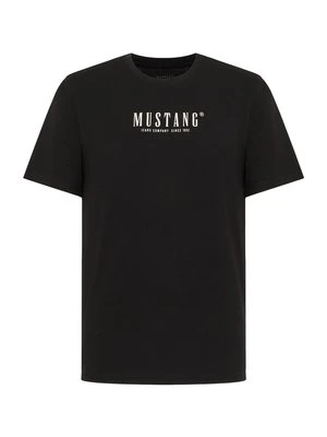 T-shirt z nadrukiem Mustang czarny