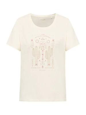 T-shirt z nadrukiem Mustang mleczny