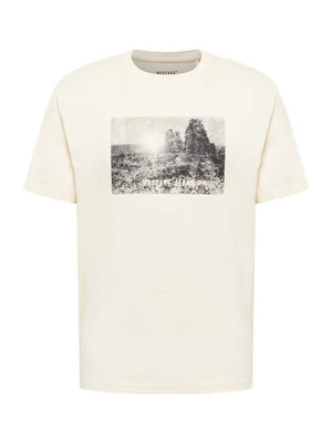 T-shirt z nadrukiem Mustang mleczny