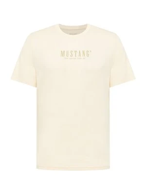 T-shirt z nadrukiem Mustang mleczny