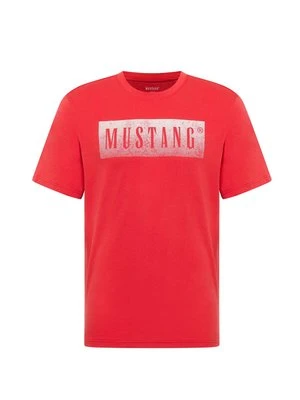 T-shirt z nadrukiem Mustang czerwony
