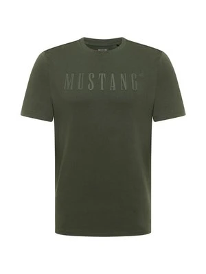 T-shirt z nadrukiem Mustang zielony