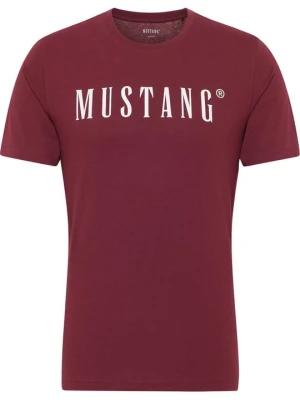 T-shirt z nadrukiem Mustang ciemnoczerwony