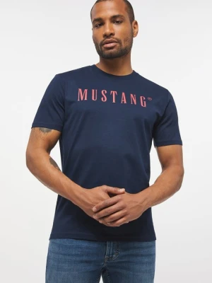 T-shirt z nadrukiem Mustang niebieski
