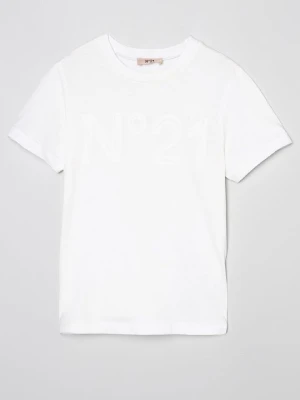 T-shirt z nadrukiem N°21 biały