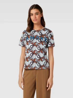 Zdjęcie produktu T-shirt z nadrukiem na całej powierzchni model ‘CERCHIO’ Weekend Max Mara Orzechowy