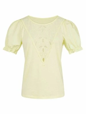 T-shirt z nadrukiem NAF NAF żółty