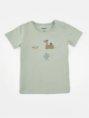T-shirt z nadrukiem NAME IT miętowy