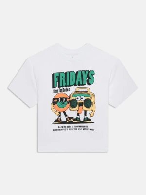 T-shirt z nadrukiem NAME IT biały