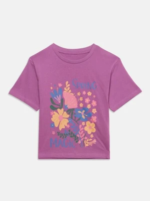 T-shirt z nadrukiem NAME IT jagodowy