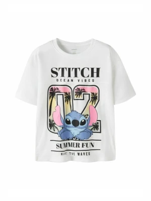 T-shirt z nadrukiem NAME IT mleczny