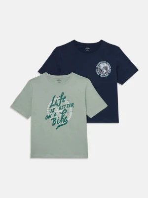 T-shirt z nadrukiem NAME IT stalowy