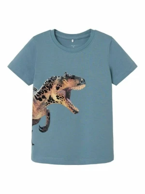 T-shirt z nadrukiem NAME IT turkusowy