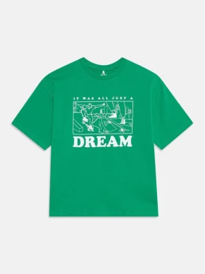 T-shirt z nadrukiem NAME IT zielony