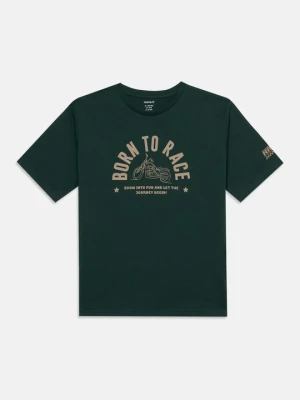 T-shirt z nadrukiem NAME IT zielony