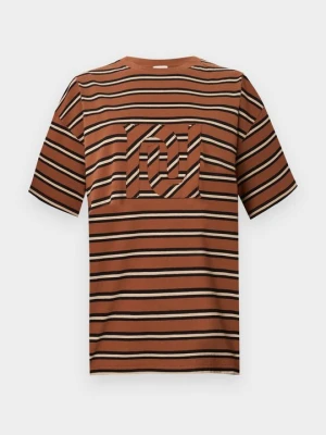 T-shirt z nadrukiem Nanushka brązowy