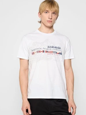T-shirt z nadrukiem Napapijri biały
