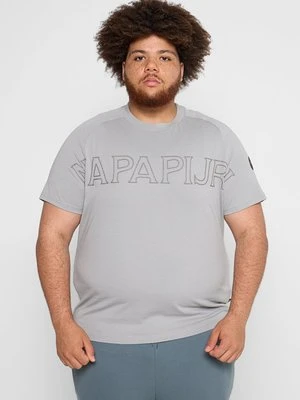 T-shirt z nadrukiem Napapijri szary
