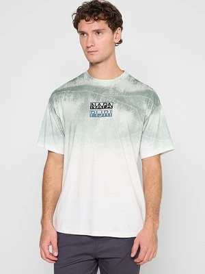 T-shirt z nadrukiem Napapijri biały